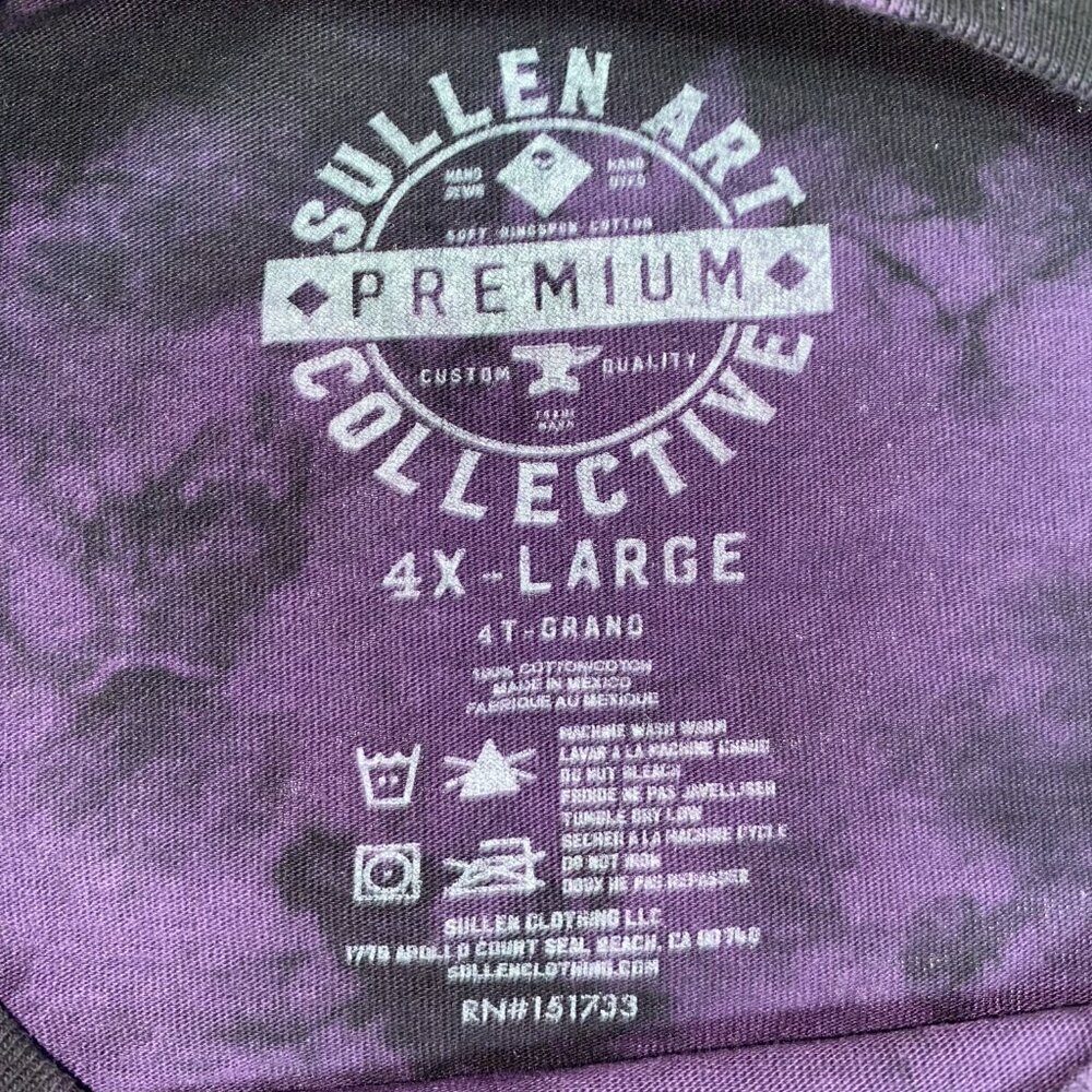 Unique 4X - Large Purple/Black Tie Dye T-Shirt - Sullen Art Premium Collective - Picture 7 of 7